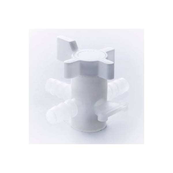 Bel-Art Bel-Art F30888-0010 Three-Way PVDF Fluoroplastic Stopcock, 10mm Tubing, 8mm Bore F30888-0010 - main